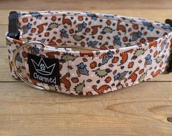 14"-28" Fall Dog Collar 2" Width, Pet Collar, Medium, Large, XL Dog Collar, Autumn Collar, Leaves, Seasonal Collar, Buckle Collar