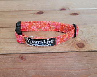 9"-17.5" Dog Collar 3/4" Width, Pet Collar, Small, Medium Collar, Summer Collar, Flowers & Fur Collar, Floral Collar, Cottagecore
