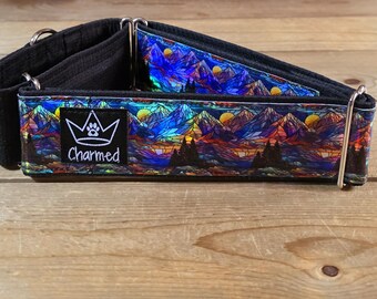 15"-28" Holographic Martingale Collar 2" Width, Medium, Large, XL, Colorful, Waterproof Ottertex Lined