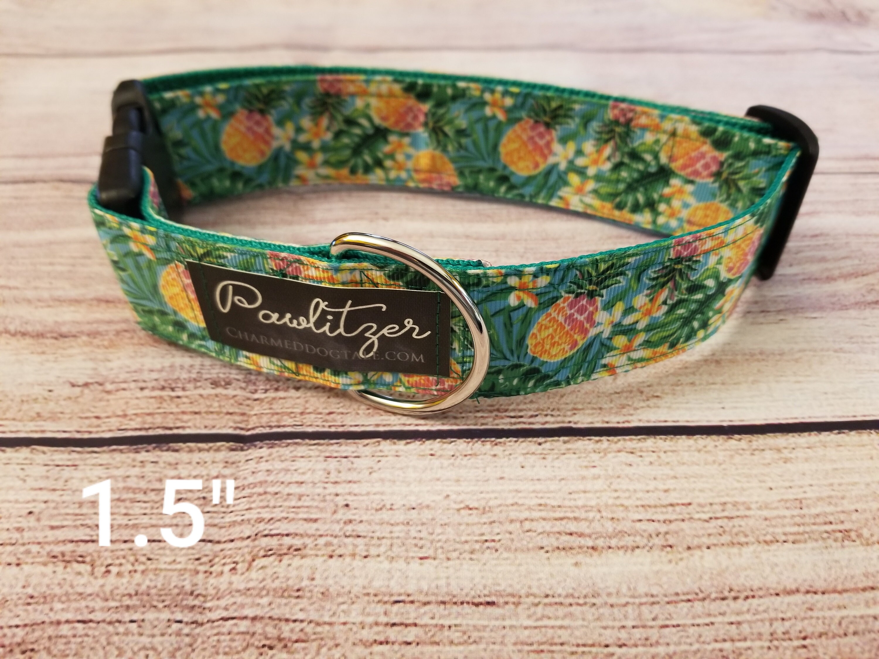 Pawlitzer Ribbon Dog Collar 1.5 or 2 Width or Leash, Ribbon Collar, Pet