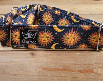 14"-26" Martingale Collar 2" Width, Pet Collar, Medium, Large, XL, Martingale Collar, Celestial Dog Collar, Boho, Cottagecore