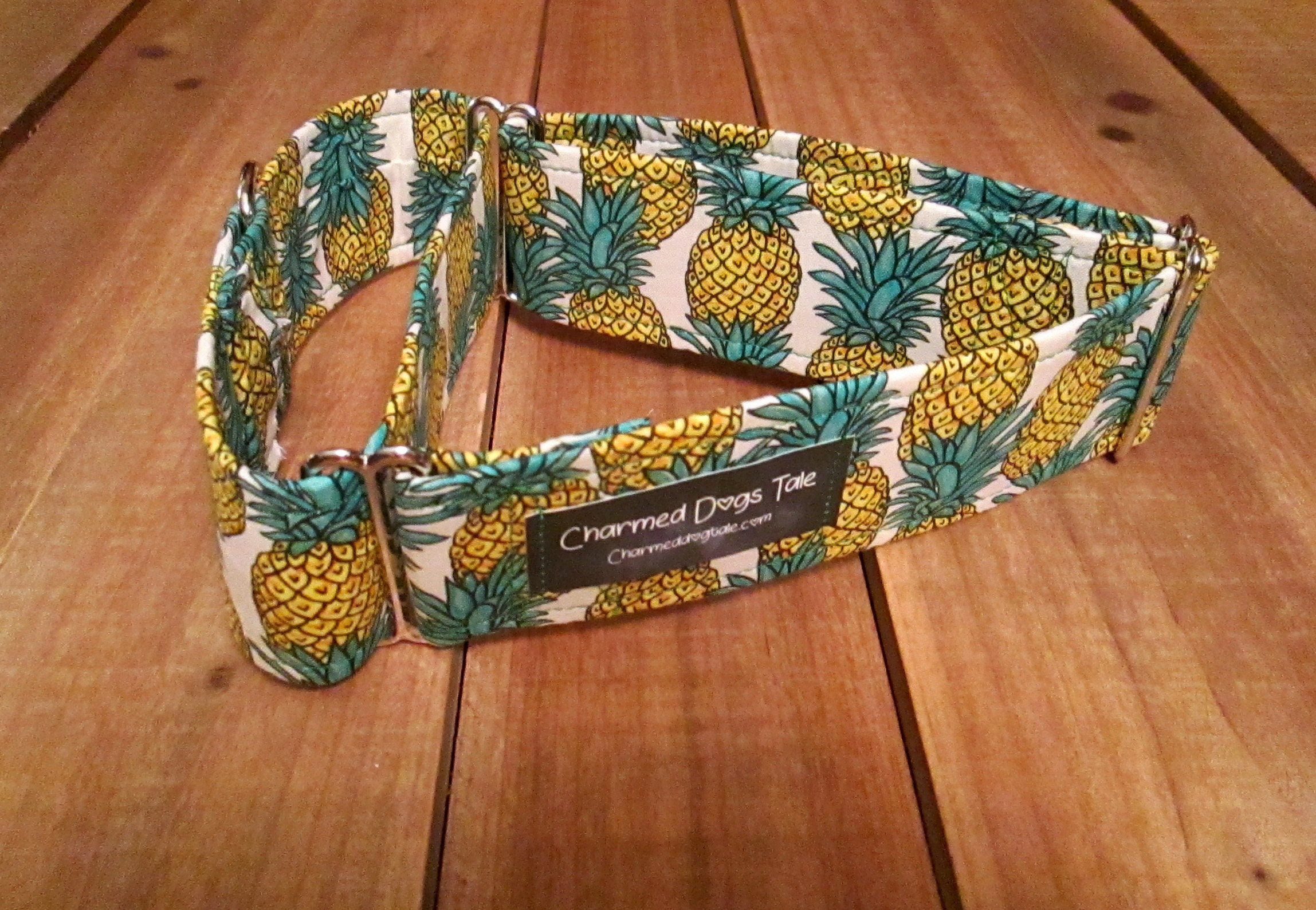 16-28 Pineapple Dream Martingale Collar 2 width, Fabric Dog Collar ...