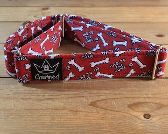14"-27" Moth Martingale Collar 1.5" Width, Pet Collar, Medium, Large, XL, Bad To The Bone, Skull Dog Collar, Martingale Collar, Boy Collar