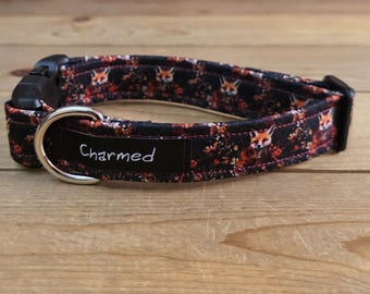 11"-22" Fall Dog Collar 1" Width, Pet Collar, Small, Medium, Large Dog Collar, Autumn Collar, Leaves, Seasonal Collar, Buckle Collar