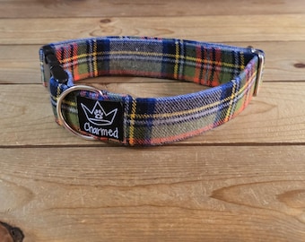 13"-26" Fido's Flannel Dog Collar 1.5" Width, Pet Collar, Small, Medium, Large, XL, Dog Collar, Mammoth Flannel, Warm Collar, Plaid