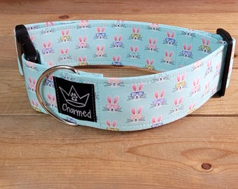 14"-28" Easter Dog Collar 2" Width, Pet Collar, Medium, Large Collar, XL, Easter, Spring Collar, Holiday Dog Collar, Side Release Buckle