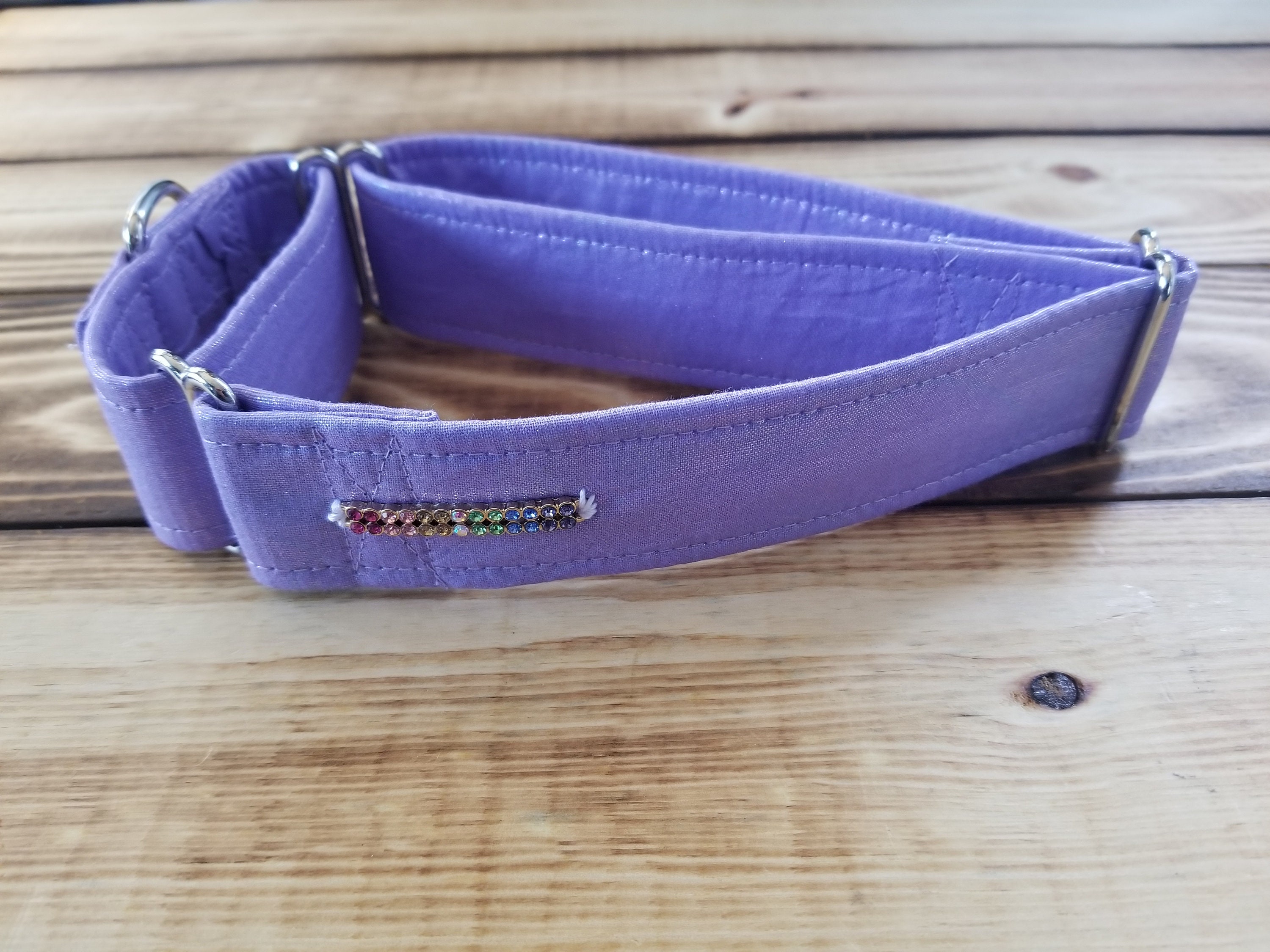 1427 Metal Tag Martingale Collar 1.5 Width, Pet Accessory, Fabric Collar, Pet Collar, Medium