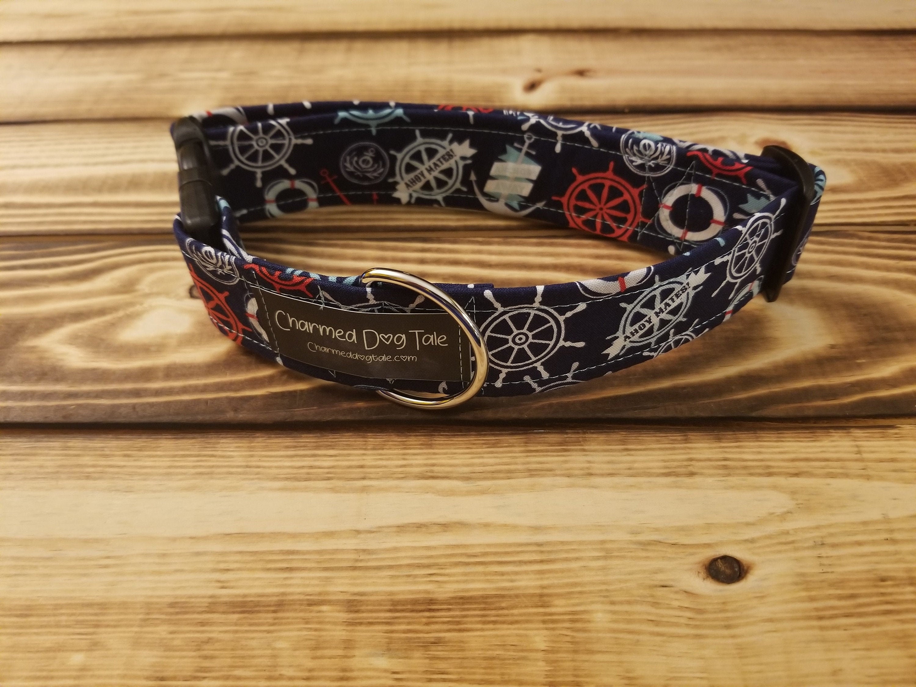 1326 Captain Dog Collar 1.5 Width, Fabric Collar, Pet Collar