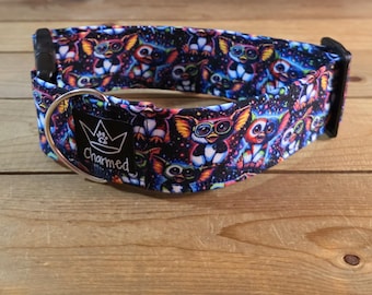 14"-28" Dog Collar 2" Width, Pet Collar, Medium, Large, XL, Fun Dog Collar, Gremlin Dog Collar, Movie Collar, Side Release Buckle