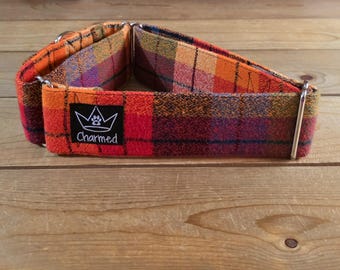 15"-28" Fido's Flannel Martingale Collar 2" Width, Pet Collar, Small, Medium, Large, XL, Dog Collar, Mammoth Flannel, Warm Collar, Plaid