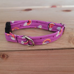 6"-12" Dog Collar 1/2" Width, Pet Accessory, Fabric Collar, Pet Collar, Tiny Collar, Small, 1/2 Inch, Dog or Cat, Rainbow, Purple Collar