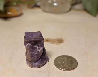 Mini Amethyst Snake , Small Keepsake, Small Carving.