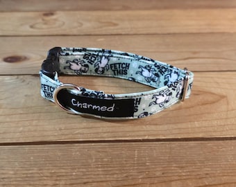 9"-18" Swear Dog Collar 3/4" Width, Pet Collar, Medium, Small Swear Collar, Fetch This, Naughty Dog Collar, Explicit, 3/4" Buckle Collar