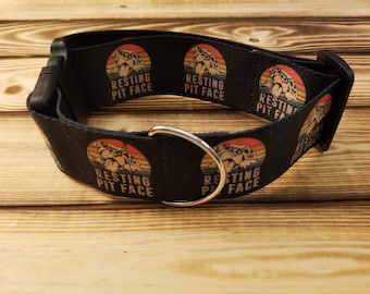 2" or 1.5" Width 15"-28" Resting Pit Face Dog Collar or Martingale 2" or 1.5" Width, Designer Collar, One of a Kind, Pet Collar