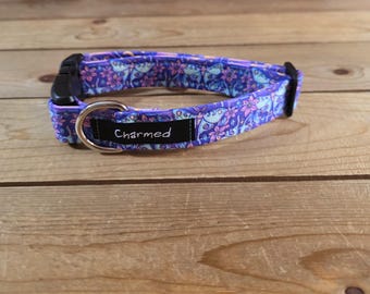 11"-22" Dog Collar 1" Width, Pet Collar, Medium, Small, Large, Big Dog Collar, Cottagecore, Summer, Lunar Moth Dog Collar