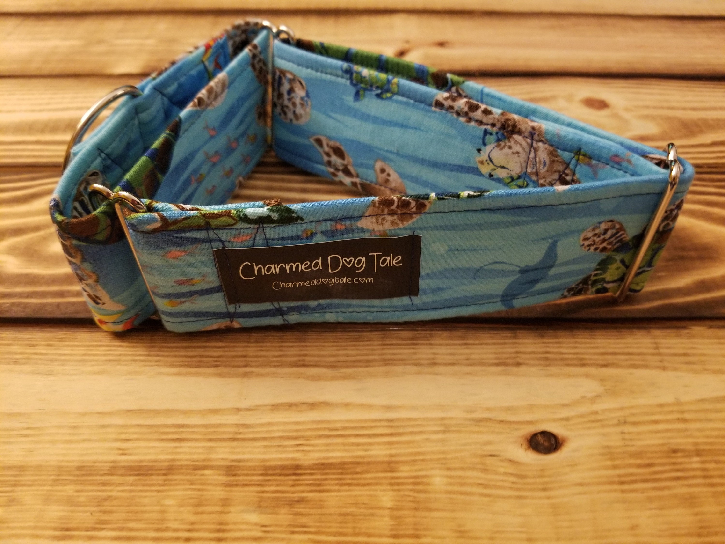 1730 Turtles Martingale Collar 2 Width, Pet Collar, Medium, Large, Dog Accessory, Pet Collar