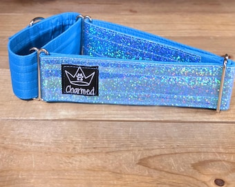 14"-26" Holographic Martingale Collar 2" Width, Medium, Large, XL, Colorful, Ottertex Lined, Teal