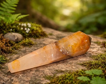 Golden Healer Wand, 4.75oz, 5-1/2" Tall, Beautiful Heavy Wand, Home Decor, Reiki, Healing, Golden Healer