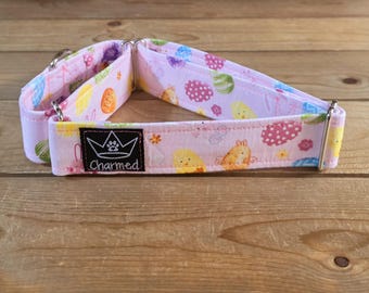 14"-27" Easter Martingale Collar 1.5" Width, Pet Collar, Medium, Large Dog Collar, XL, Holiday Collar, Easter, Bunny, Jelly Beans