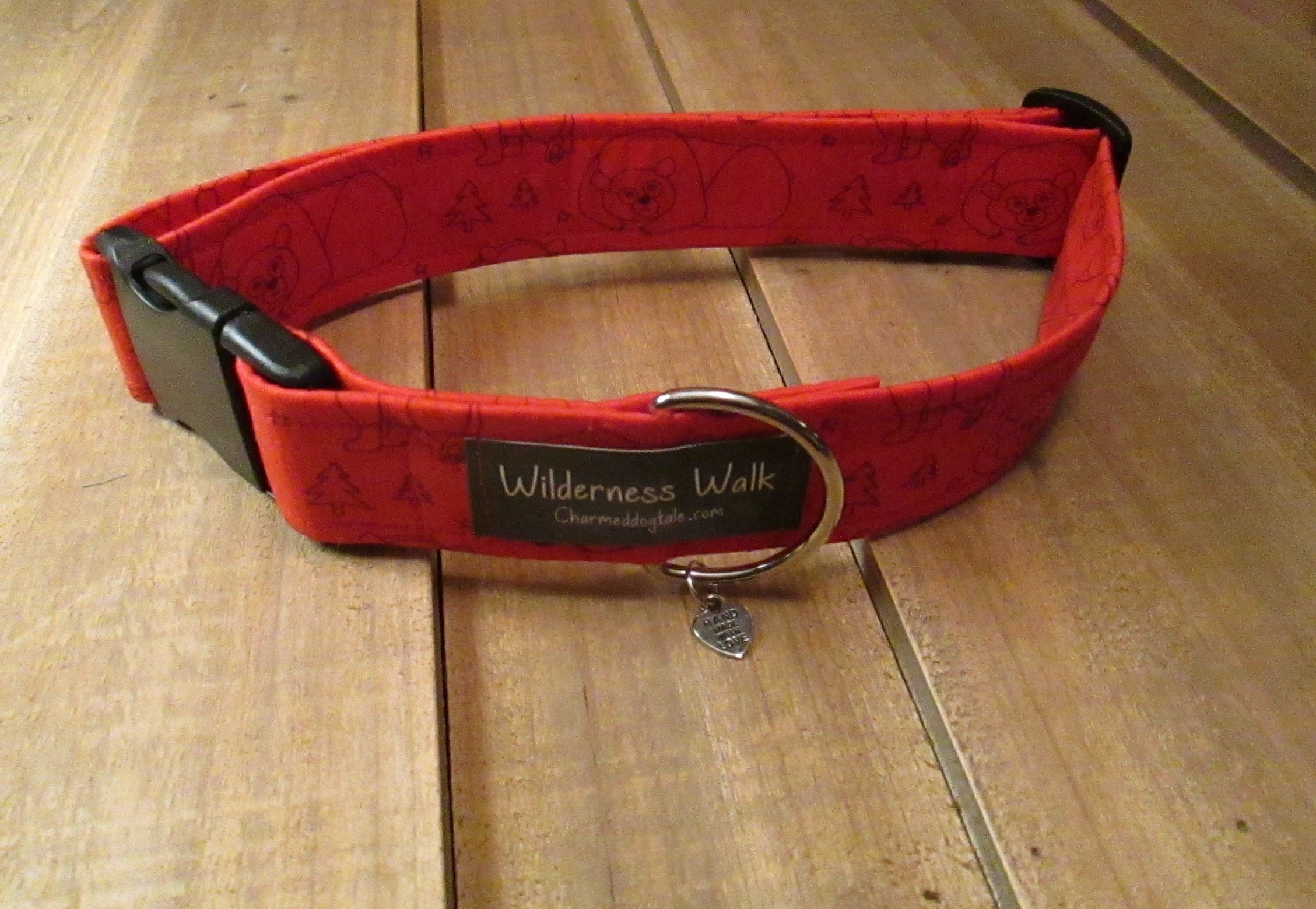 1630 Big Bear Wilderness Walk Collar 1.5 Width, Fun Dog Collar, Fabric