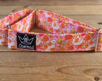 13"-27" Martingale Collar 1.5" Width, Neon Collar, Medium, Large, XL, Summer Collar, Ducks, Cottagecore