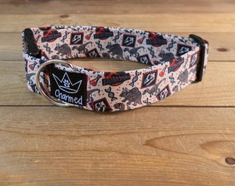 13"-26" Dog Collar 1.5" Width, Pet Collar, Medium, Large, XL, Dinosaur Dog Collar, Jurassic Park Collar, Buckle Dog Collar, Fun Dog, Dino