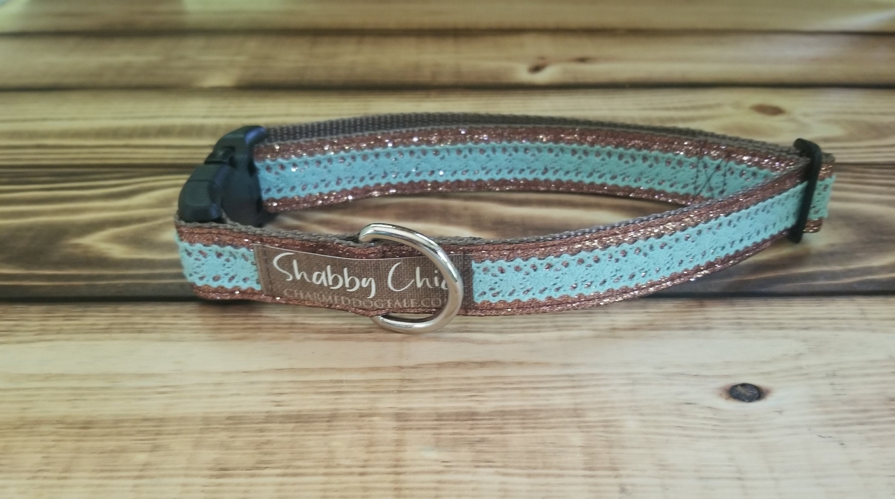 1326 Shabby Chic Dog Collar 1 Width, Pet Collar, Small, Medium, Large