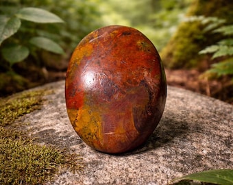 Petrified Wood Palm Stone, 2.10oz. Beautiful Palm Stone, Home Decor, Reiki, Healing, Petrified Wood