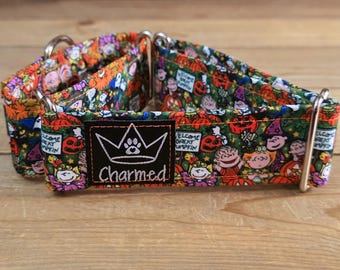 12"-20" PETITE Fall Martingale 1.5" Width, Pet Collar, Medium, Large, XL Dog Collar, Autumn Collar, Leaves, Seasonal Collar, Martingale
