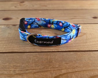 9"-18" Christmas Dog Collar 3/4" Width, Pet Collar, XS, Small, Medium, Dog Collar, Holiday Collar, Side Release Buckle, Santa, Lights, Tree