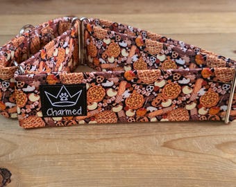 16"-29" Fall Martingale 2" Width, Pet Collar, Medium, Large, XL Dog Collar, Autumn Collar, Leaves, Seasonal Collar, Martingale Collar