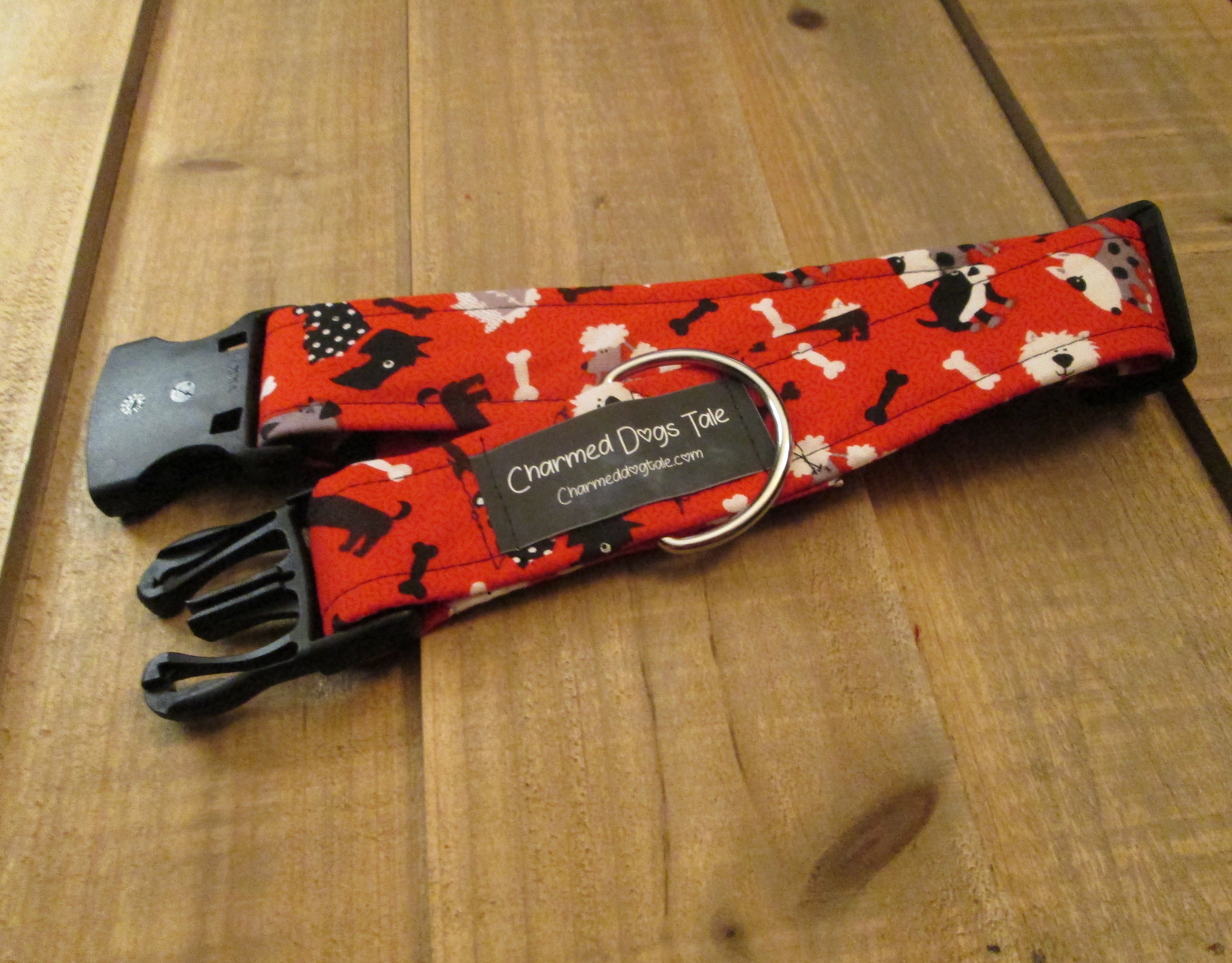 1425 Dapper Dogs Pet Collar 1.5 Width, Fun Dog Collar, Fabric Collar