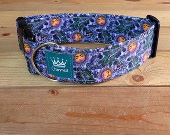 14"-28" Dog Collar w" Width, Pet Collar, Small, Medium, Large Collar, XL, Summer Collar, Black Raspberry Collar, Sun Collar, Cottagecore