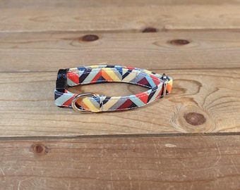 6"-12" Dog Collar 1/2" Width, Pet Collar, XS, Small, Cat, Dog Collar, Colorful, Geometric