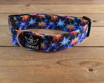 13"-26" Christmas Dog Collar 1.5" Width, Pet Collar, Small, Medium, Large Dog Collar, Holiday Collar, Side Release Buckle, Santa, Lights