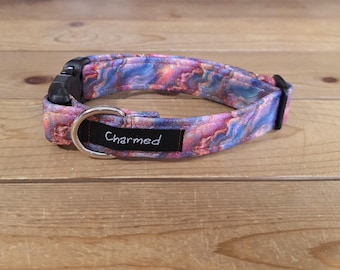 11"-22" Holographic Agate Dog Collar 1" Width, Pet Collar, Small, Medium, Large, Holographic, Crystal Collar, Agate, Sparkles, Flashy Dog