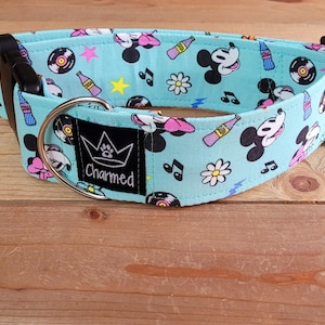14"-28" Dog Collar 2" Width, Pet Collar, Medium, Large, Dog Collar, Mouse Collar, Sock Hop Dog Collar, Cartoon Mouse