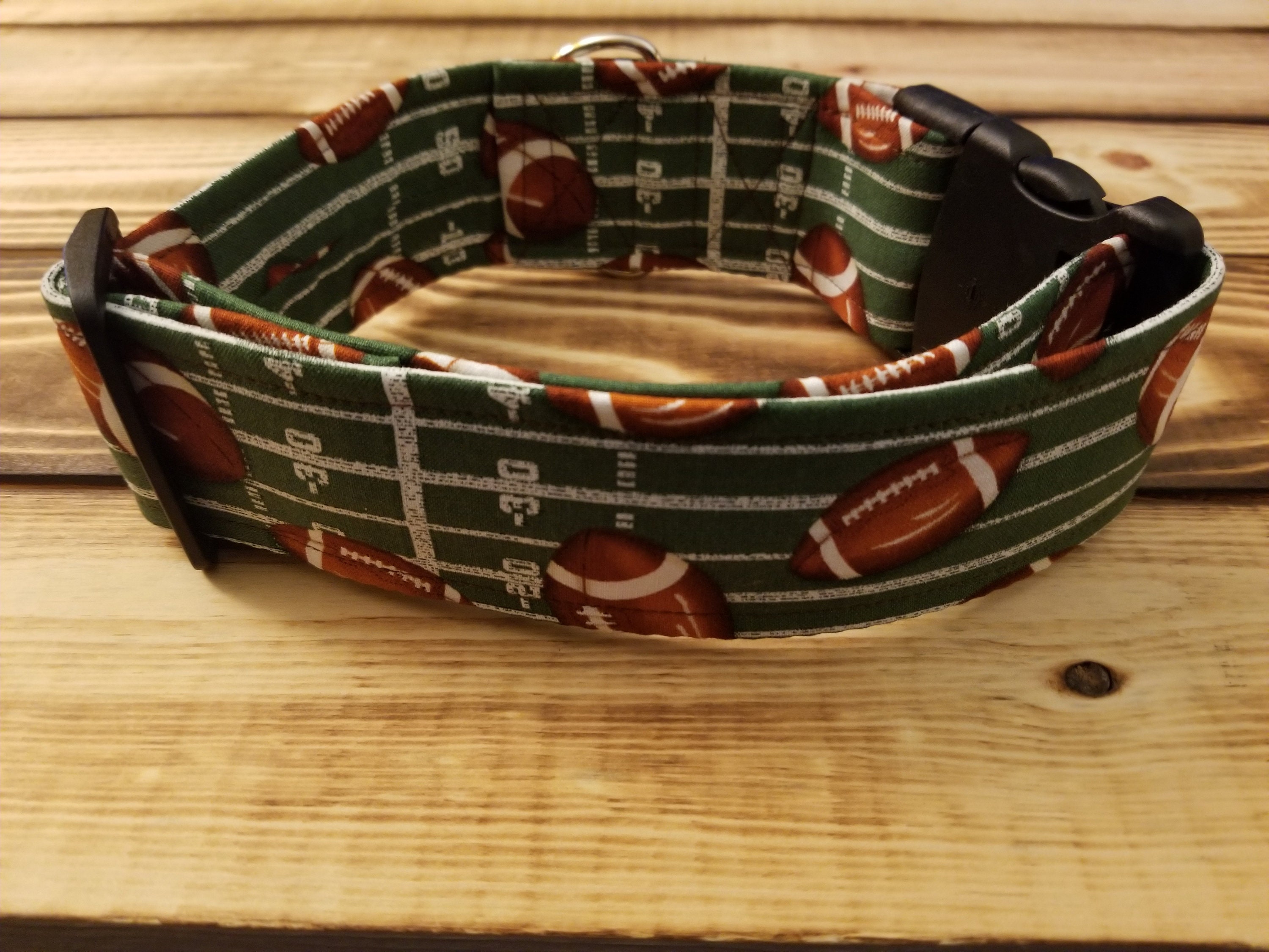 1427 Football Dog Collar 2 Width, Fabric Collar, Pet Collar, Small Dog