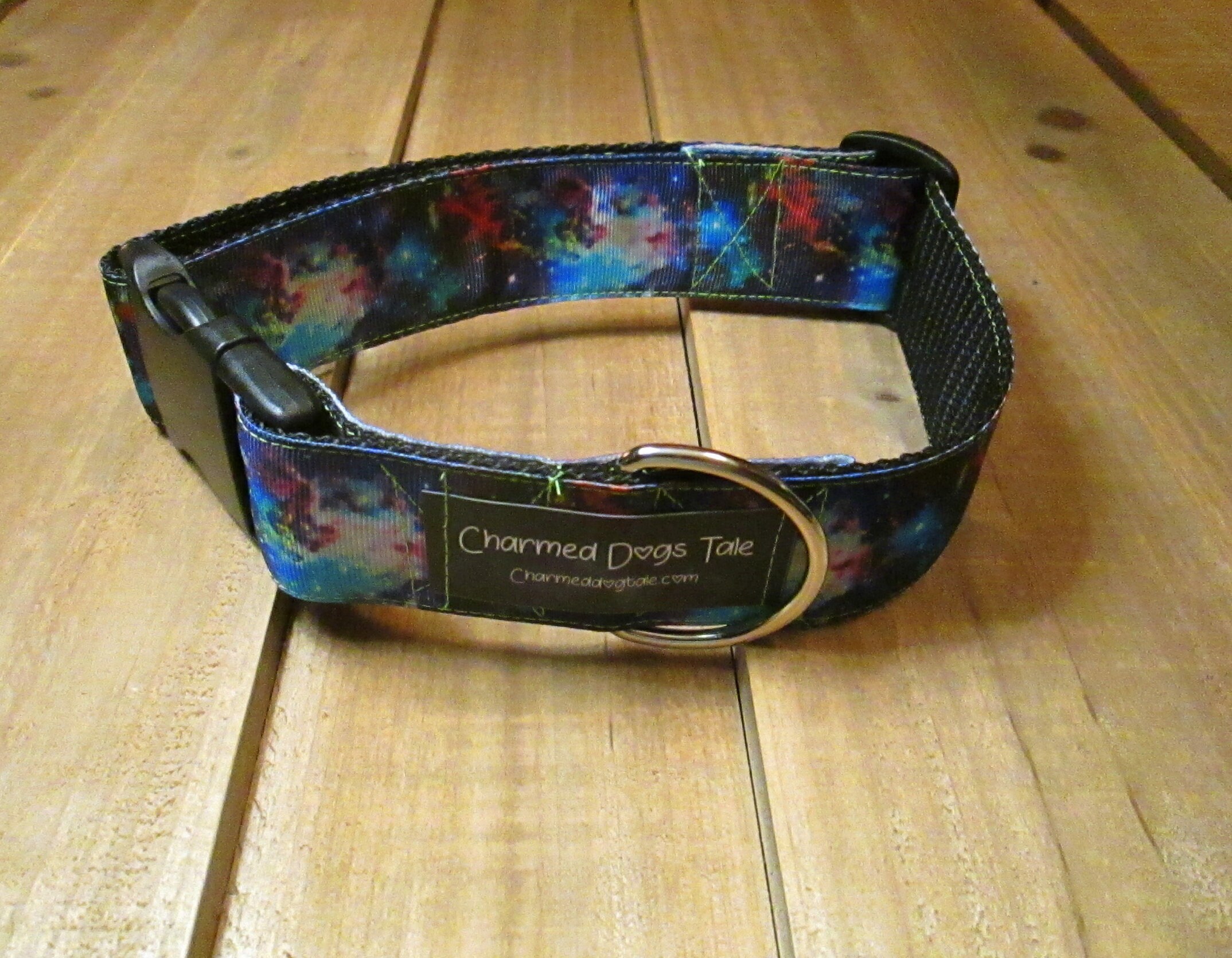 1325 Ribbon Dog Collar 1.5 width, Guitar Strap Collar, Ribbon Collar