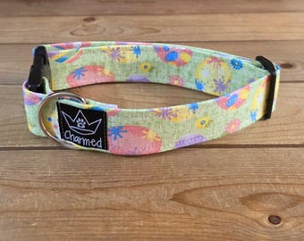 13"-26" Easter Dog Collar 1.5" Width, Pet Collar, XL, Large, Medium, Small Dog Collar, Holiday Collar, Easter, Bunny, Jelly Beans