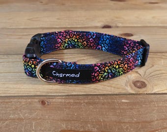 11"-22" Dog Collar 1" Width, Pet Collar, Medium, Small, Large, Big Dog Collar, Animal Print, Summer, Tie Dye Dog Collar