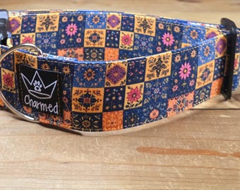 14"-28" Dog Collar 2" Width, Pet Collar, XL, Large, Medium Collar, Fruit, Boho, Cottagecore, Floral