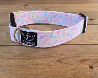13"-26" Easter Dog Collar 1.5" Width, Pet Collar, XL, Large, Medium, Small Dog Collar, Holiday Collar, Easter, Bunny, Jelly Beans