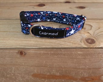8"-16" Dog Collar 3/4" Width, Pet Collar, Small Dog Collar, Medium Collar, Large, 4th of July, Patriotic, Red White & Blue Collar, Holiday