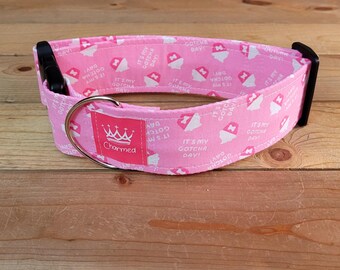 14"-28" Birthday Dog Collar 2" Width, Pet Collar, Medium, Large, Small, XL Collar, Bark Day, Gotcha Day, Celebration Dog Collar