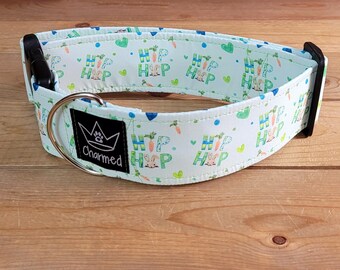 14"-28" Easter Dog Collar 2" Width, Pet Collar, Medium, Large Collar, XL, Easter, Spring Collar, Holiday Dog Collar, Side Release Buckle