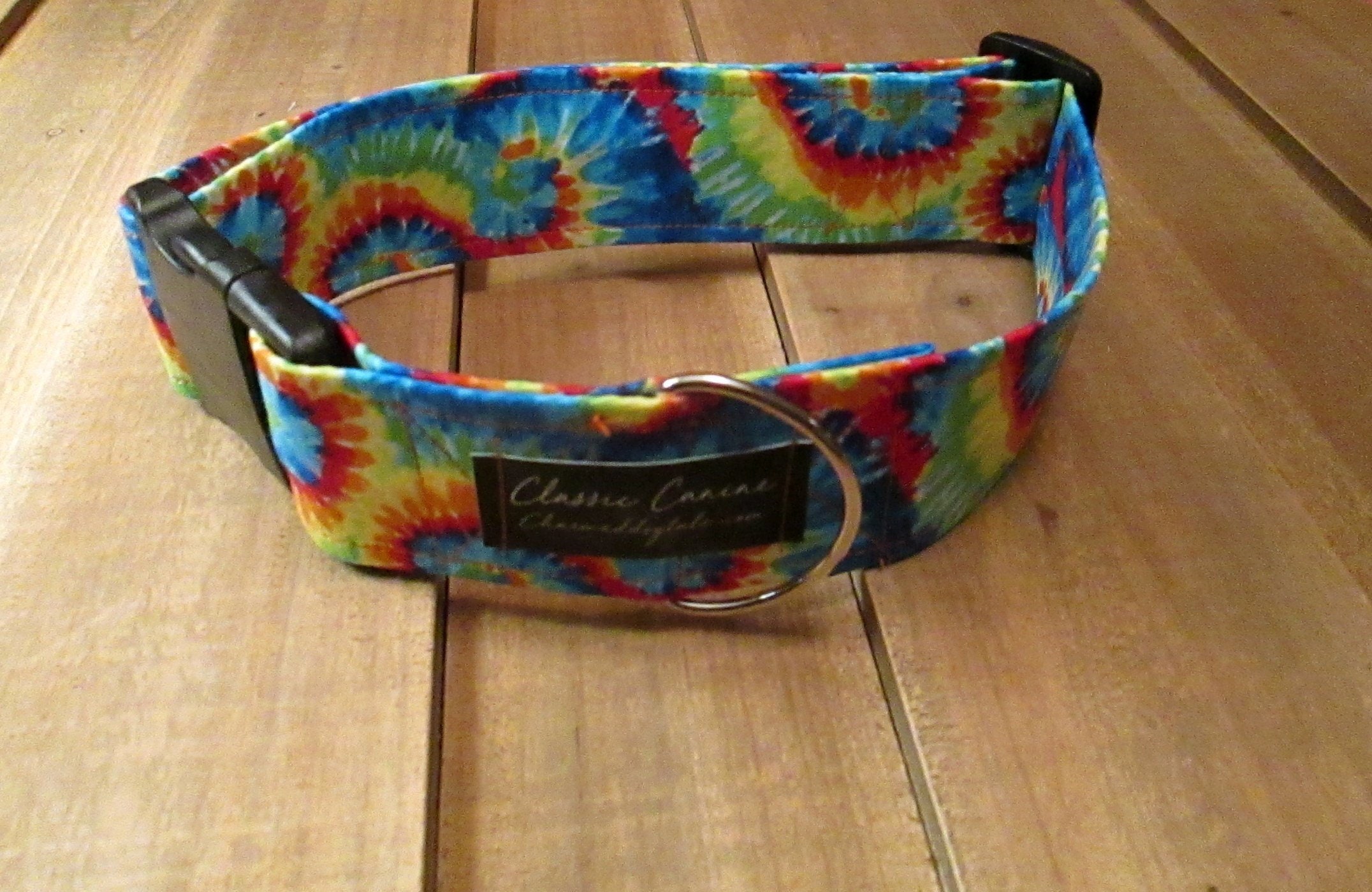 1731 TieDye Pet Collar 2 Width, Fun Dog Collar, Fabric Collar, Pet