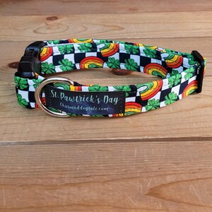 11"-21" St. Patrick's Day Collar 1" Width, Pet Collar, Small, Medium, Large Collar, XL, Lucky Dog, Holiday Collar, Kiss Me, Irish