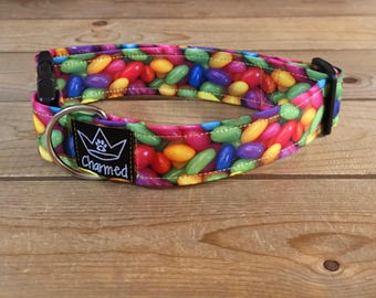 13"-26" Easter Dog Collar 1.5" Width, Pet Collar, XL, Large, Medium, Small Dog Collar, Holiday Collar, Easter, Bunny, Jelly Beans