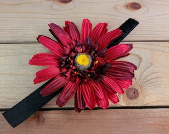 5" Collar Flower, Hook and Loop Backing, Collar or Harness Flower, One Size Fits All, Dog Flower, Girly Flower, Pet Supplies, Orange